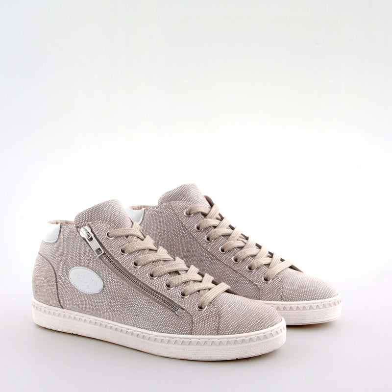 Mariah Taupe/White Suede High Sneakers