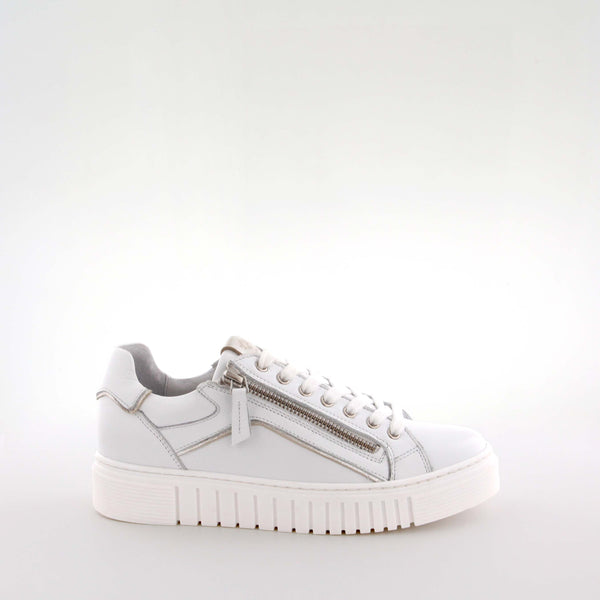 Bele White Leather Low Sneakers