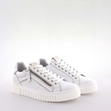 Bele White Leather Low Sneakers