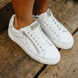 Bele White Leather Low Sneakers