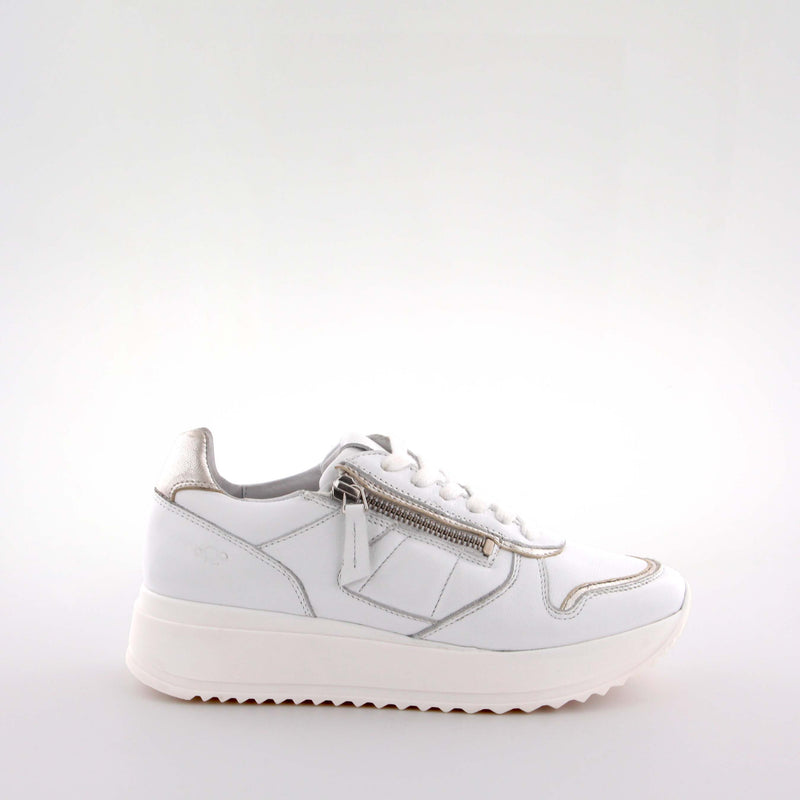 Teen White Leather Low Sneakers