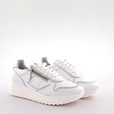 Teen White Leather Low Sneakers