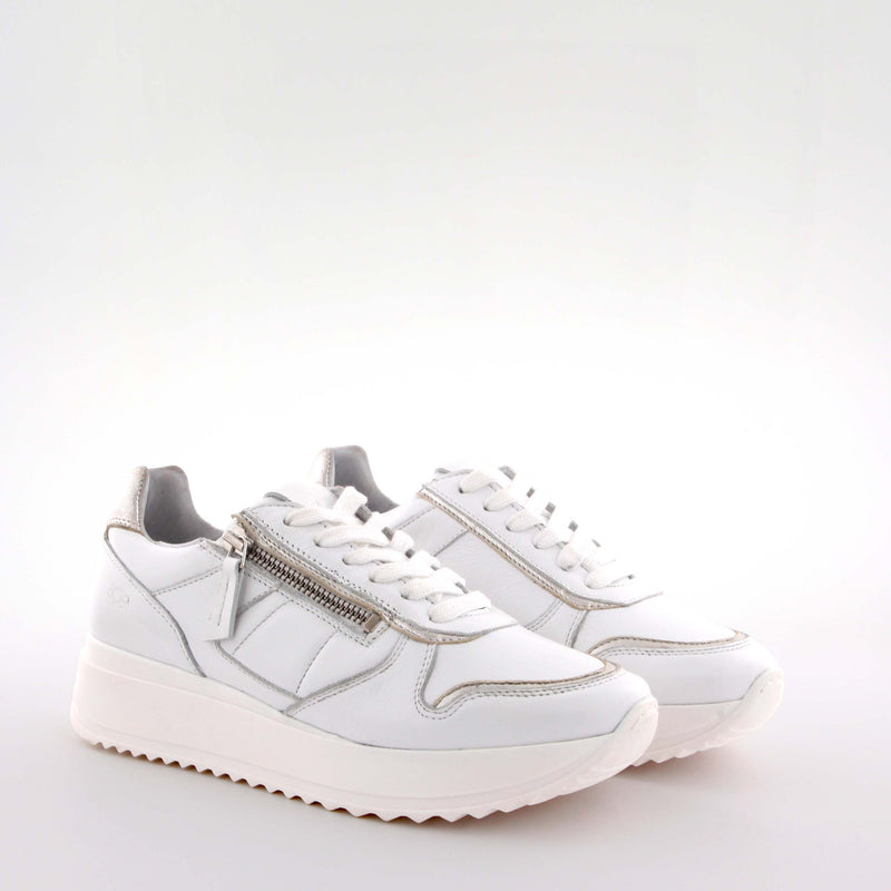 Teen White Leather Low Sneakers