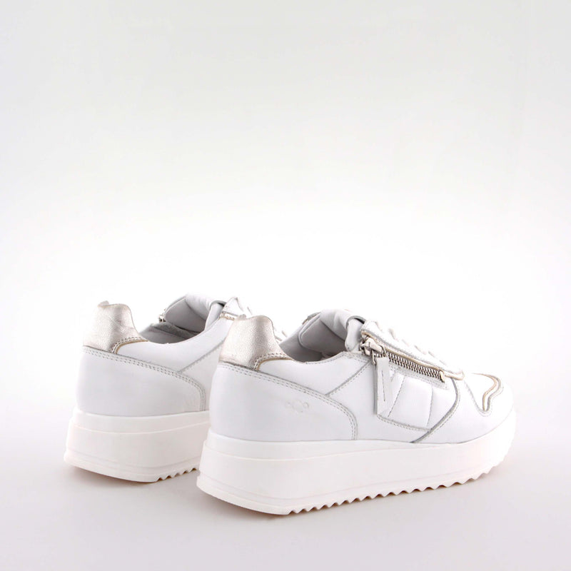 Teen White Leather Low Sneakers