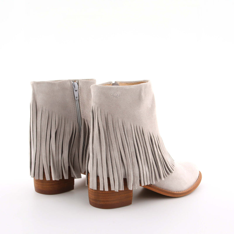 Esmee Light Grey Suede Ankle Boots