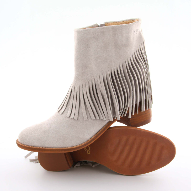 Esmee Light Grey Suede Ankle Boots