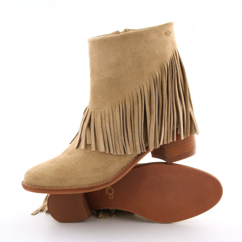 Esmee Beige Suede Ankle Boots