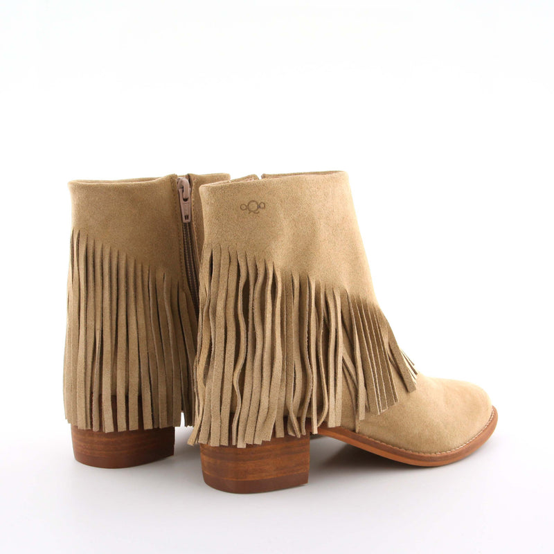 Esmee Beige Suede Ankle Boots