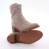 Betty Dark Taupe Suede Ankle Boots