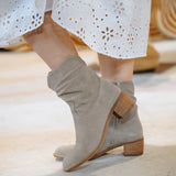 Betty Dark Taupe Suede Ankle Boots