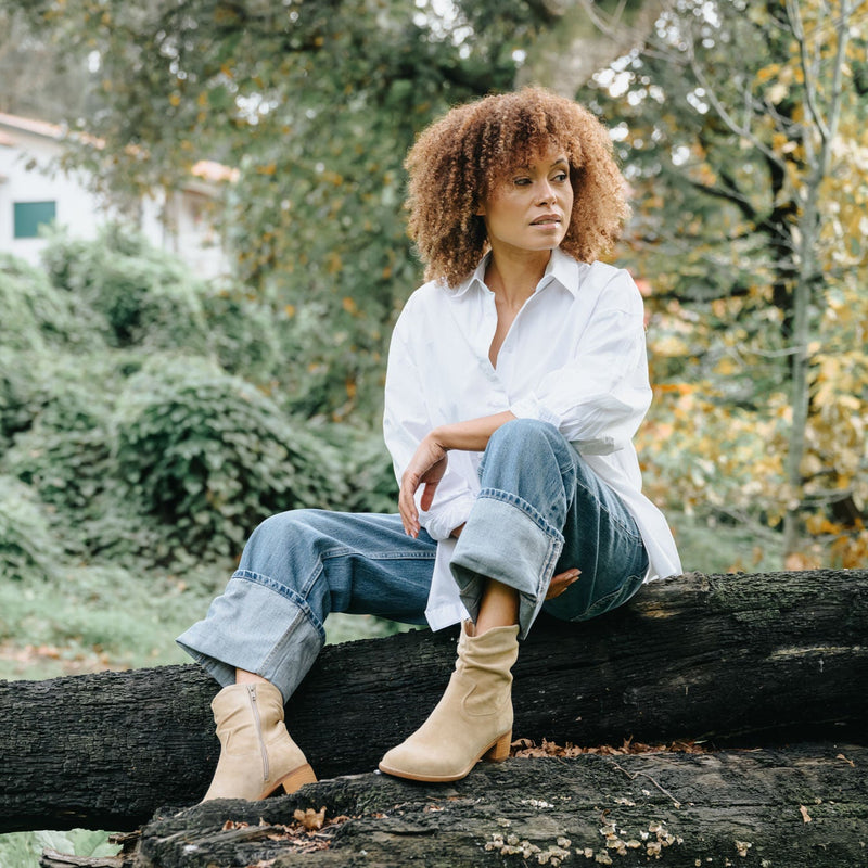 Betty Spring Beige Suede Ankle Boots