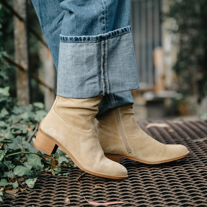 Betty Spring Beige Suede Ankle Boots