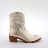 Betty Gold Leather Ankle Boots