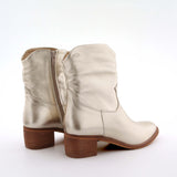 Betty Gold Leather Ankle Boots