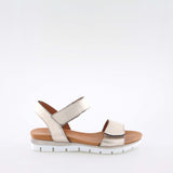 Mab Gold Leather Flat Sandals