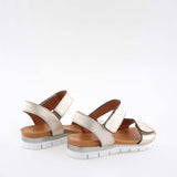 Mab Gold Leather Flat Sandals