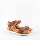 Mab Brandy Leather Flat Sandals