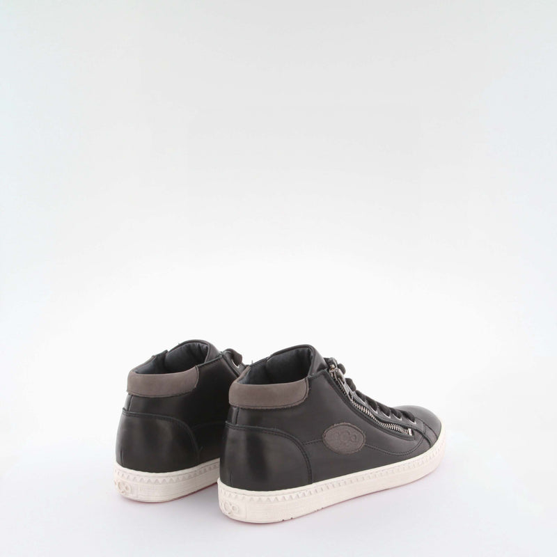 Women's black leather sneakers by AQA Shoes