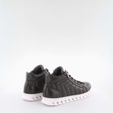 Women's black leather sneakers by AQA Shoes