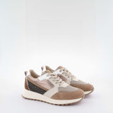 Women's taupe gold Suede/Leather/Technical materials sneakers by AQA Shoes