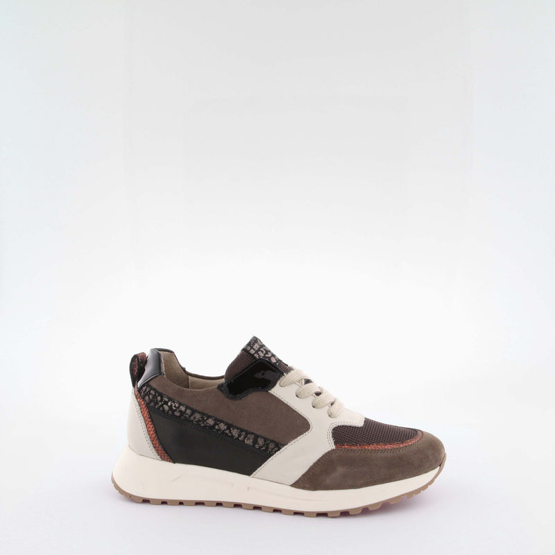 Women's brown suede/leather/technical materials sneakers by AQA Shoes