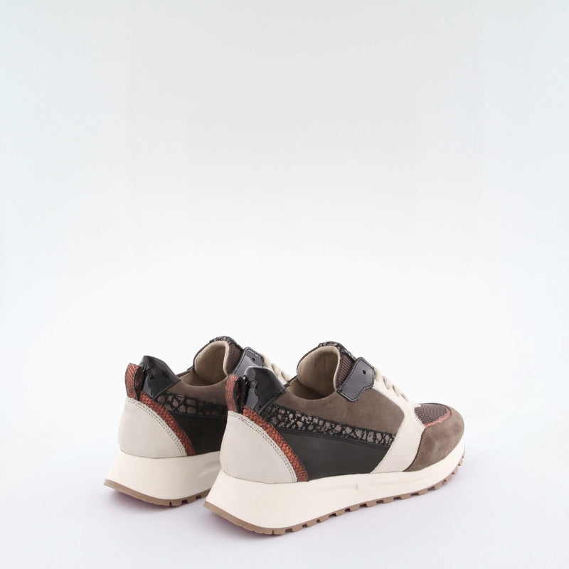 Women's brown suede/leather/technical materials sneakers by AQA Shoes