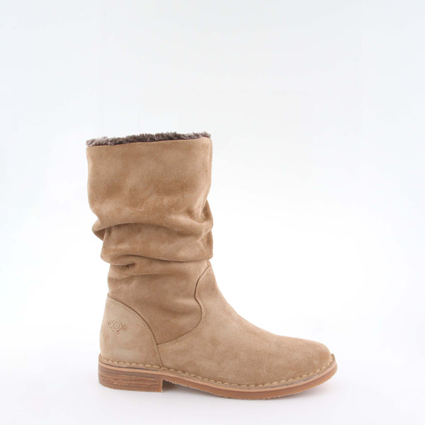 Women's beige suede high boot by AQA Shoes