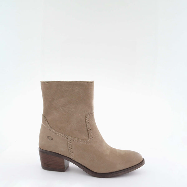 Women's taupe leather ankle boot by AQA Shoes