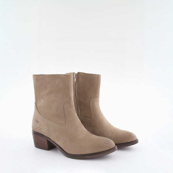 Women's taupe leather ankle boot by AQA Shoes