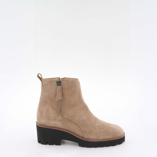 Women's beige suede ankle boot by AQA Shoes