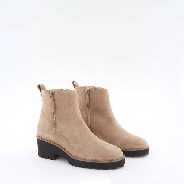 Women's beige suede ankle boot by AQA Shoes