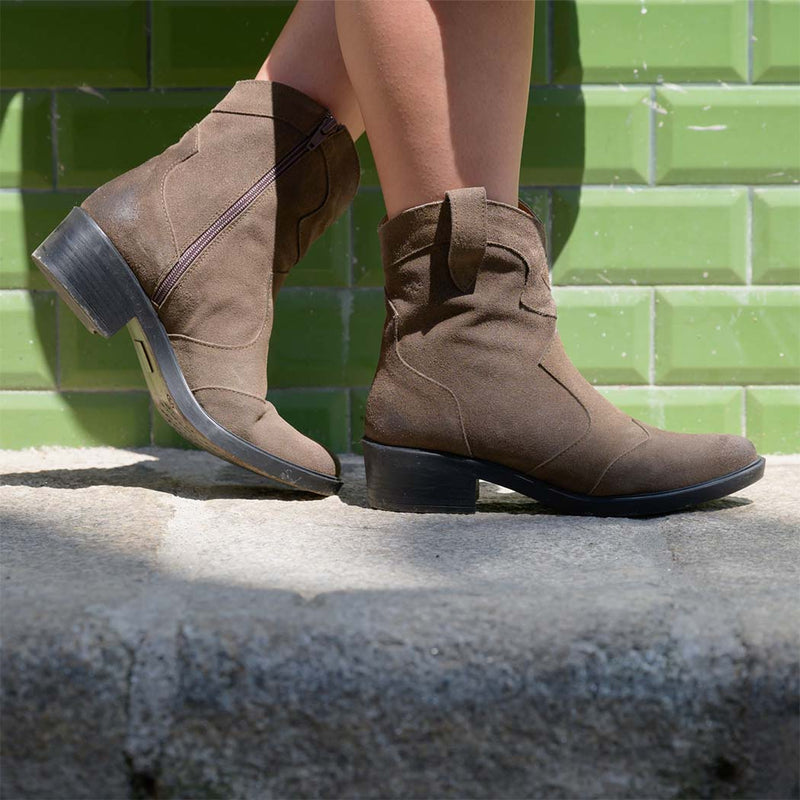 Women's brown suede ankle boot by AQA Shoes