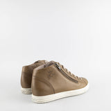 Olivia Taupe Leather High Sneakers