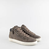 Sophia Taupe Leather High Sneakers