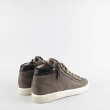 Sophia Taupe Leather High Sneakers