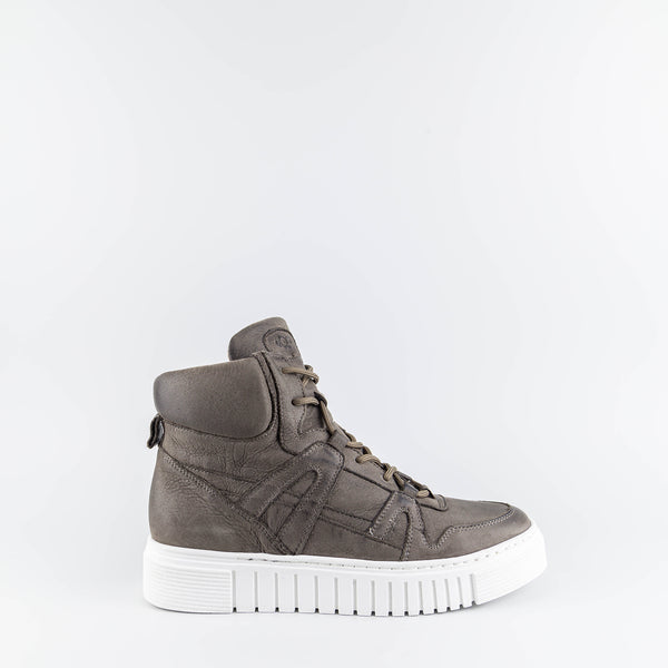 Jill Taupe Leather High Sneakers