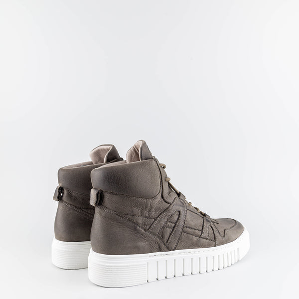 Jill Taupe Leather High Sneakers