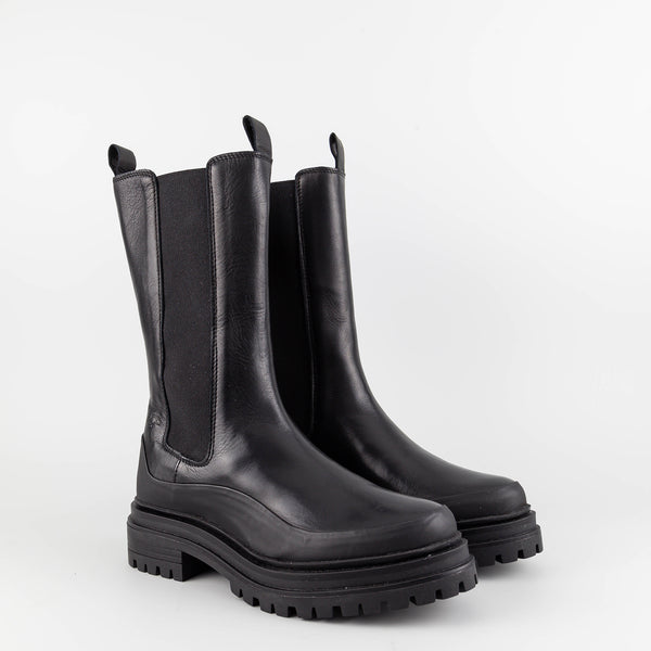 Caitlin Black Leather Chelsea Boots