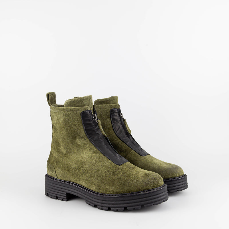 Merit Green Suede Combat Boots