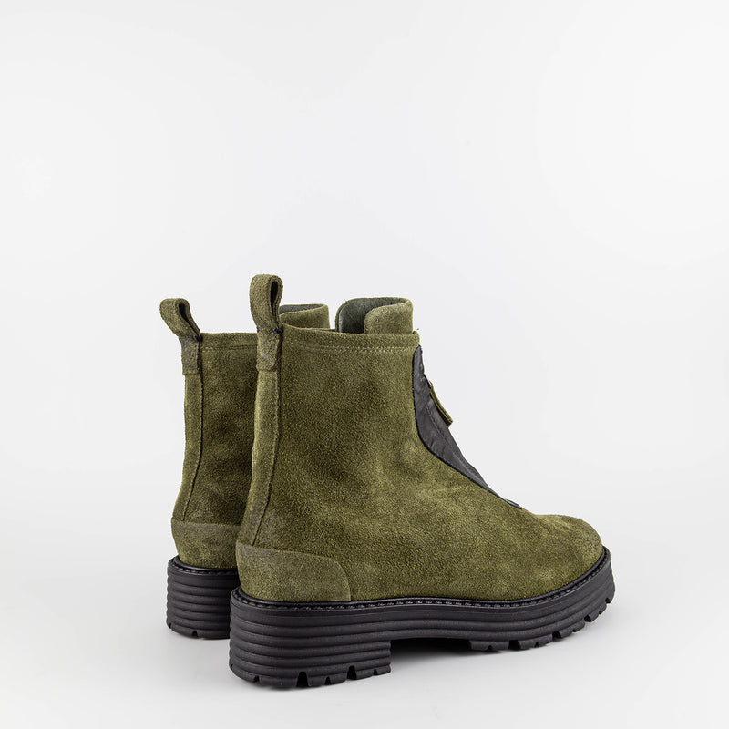 Merit Green Suede Combat Boots