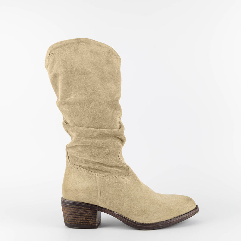 Clare Beige Suede High Boots