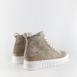 Ada Taupe Leather High Sneakers