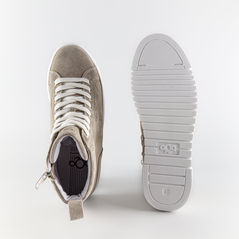 Ada Taupe Leather High Sneakers