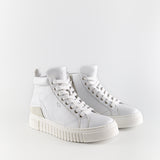 Ada White Leather High Sneakers