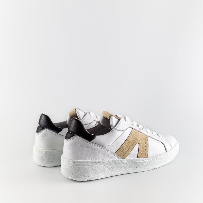 Kimi White and Pink Leather Low Sneakers