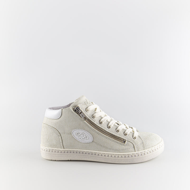 Mariah Off White Leather High Sneakers
