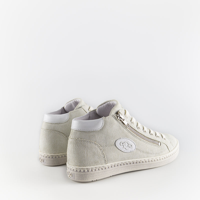 Mariah Off White Leather High Sneakers